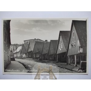Międzylesie, Mittelwalde, ulica, domy podcieniowe, ok. 1930