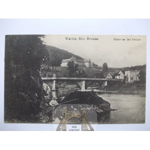 Bardo Śląskie, Wartha, panorama, wędkarz, 1920