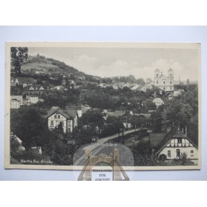 Bardo Śląskie, Wartha, panorama, tory kolejowe, ok. 1930