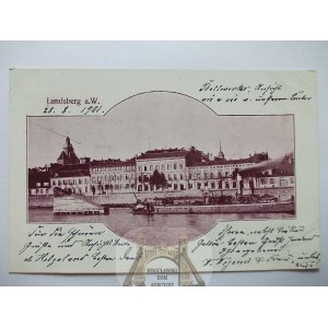 Gorzów Wielkopolski, Landsberg a. W., parowiec, wybrzeże, 1901