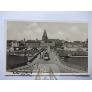 Gorzów Wielkopolski, Landsberg a. W., most, tramwaj, 1939