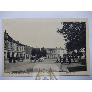 Witnica, Vietz, Rynek, wozy, 1917