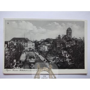 Żagań, Sagan, most, panorama, 1939