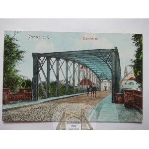 Krosno Odrzańskie, Crossen, most, ok. 1910