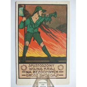 Pfadfinder, Poznan, Poznan Scouts, Patriotisch, Ziegelstein für den Wiederaufbau des Landes, ca .1918