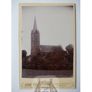 Koźmin, Koschmin, Kirche, Kabinettfoto um 1895