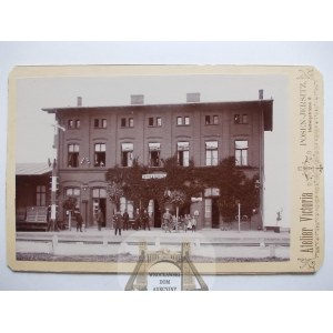 Koźmin, Koschmin, Dworzec, Zdjęcie Gabinetowe ok. 1895