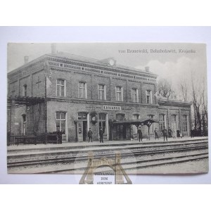 Krajenka k. Złotów, dworzec peron, 1923