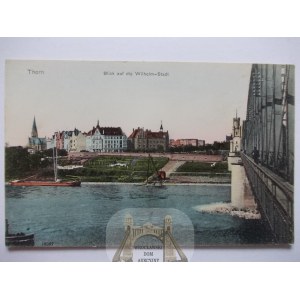 Toruń, Thorn, Wilhelmstadt, most, 1907