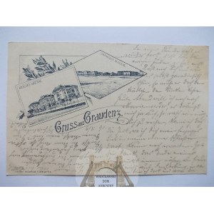 Grudziądz, Graudenz, koszary, 2 widoki, Vorlaufer 1891