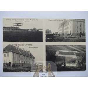 Grudziądz, Graudenz, lotnisko, 4 widoki, ok. 1915