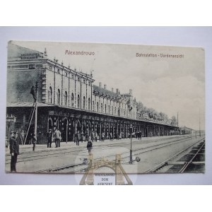 Aleksandrów Kujawski, railway station, platforms, 1917