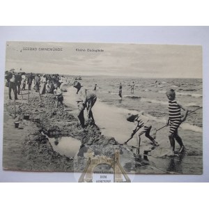Świnoujście, Swinemunde, plaża, plażowicze, 1913