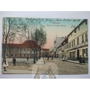 Szczecin, Stettin, Dąbie, Rynek i ul. Długa, 1913