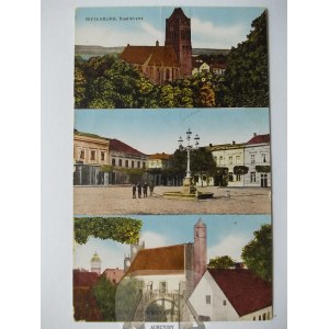 Prabuty, Riesenburg, 3 widoki, ok. 1910