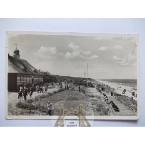 Stegna, Steegen, plaża, hala plażowa, ok. 1940