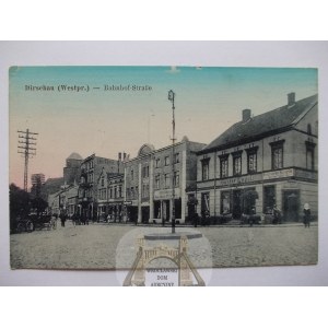 Tczew, Dirschau, Bahnhofstrasse, 1921