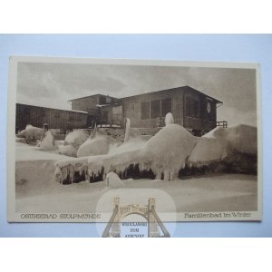 Ustka, Stolpmunde, kąpielisko zimą, ok. 1925