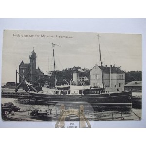Ustka, Stolpmunde, ship, steamer Wilhelms, ca. 1915