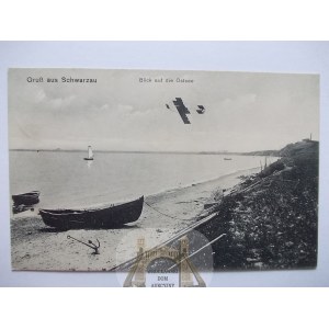 Swarzewo near Puck, plane, boats, 1916