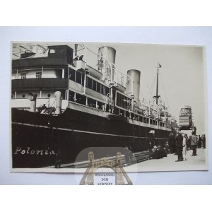 Gdynia, statek Polonia w porcie, ok. 1935