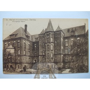 Gdańsk, Danzig, szpital, St. Marien, 1920