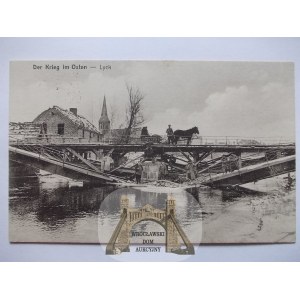 Ełk, Lyck, zniszczony most, ok. 1915