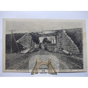 Ełk, Lyck, wysadzony wiadukt, ok. 1915