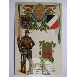 Gołdap, Goldap, regimentówka, tłoczona, złocona, 1916