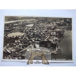 Mrągowo, Sensburg panorama lotnicza, 1940