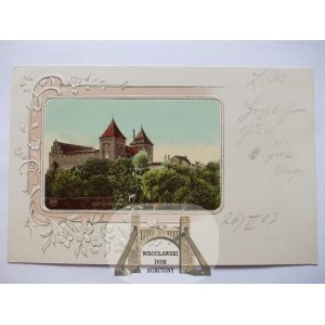 Nidzica, Neidenburg, litografia, tłoczona, złocona, 1903