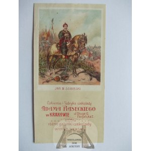 Kraków, cukiernia, fabryka czekolady, reklama, Jan II Sobieski, ok. 1910