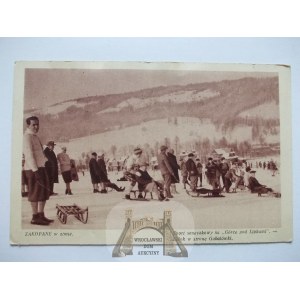 Zakopane, sport saneczkowy na Górce pod Lipkami, 1932