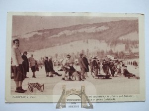 Zakopane, sport saneczkowy na Górce pod Lipkami, 1932