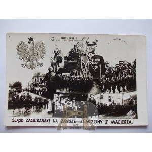 Śląsk Zaolziański na zawsze z Macierzą, Polska Propaganda, Patriotyczna, Cieszyn, kolaż, 1938
