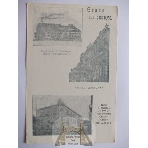 Grodno, hotel, fabryka tabaki, 1915