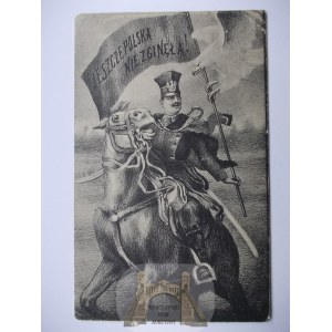 Patriotyczna, ułan na koniu, orzeł 1919