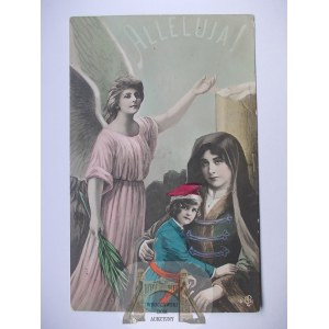 Świąteczna, Wesołego Alleluja, anioł 1909