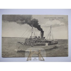 Szczecin, statek wycieczkowy Hertha, ok. 1910