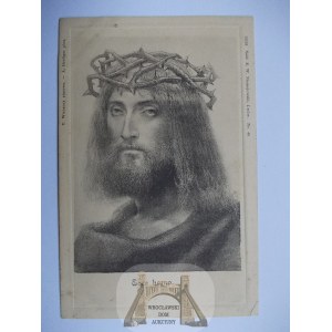Malarstwo, Grottger, Ecce Homo, Jezus, wyd. Niemojowski, nr 45, ok. 1900