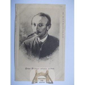 Painting, Grottger, Self-portrait, published by Niemojowski, No. 34 ca. 1900.