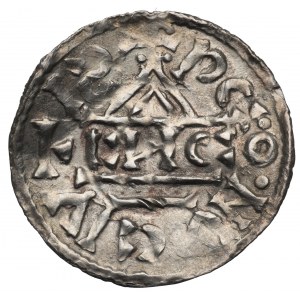 Nemecko, Bavorsko-Ratzbona, Henrich IV., denár 1002-1009