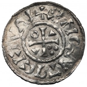 Německo, Bavorsko-Ratzbona, Jindřich IV., denár 1002-1009