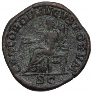 Roman Empire, Orbiana, Sestertius