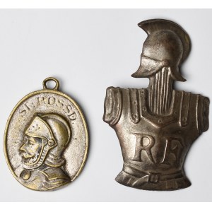 Frankreich, Medaillen- und Helmabzeichen-Set