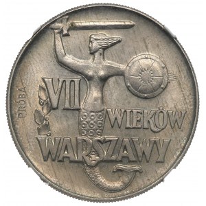 Polská lidová republika, 10 zlotých 1965 VII wieków Warszawy - vzorek CuNi NGC MS65