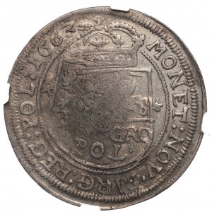 John II Casimir, 30 groschen 1663, Cracow - NGC AU53