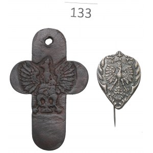 Poland, Patriotic pin and cross set