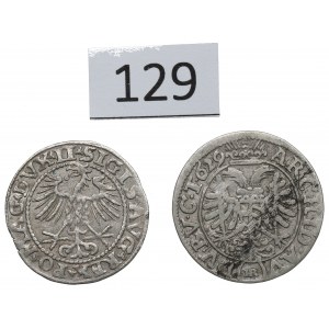 Sigismund II Augustus, Half-penny 1552 and 3 krajcars 1629, Wrocław