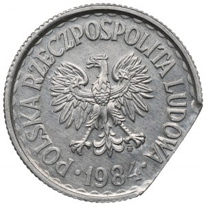 PRL, 1 złoty 1984 - destrukt